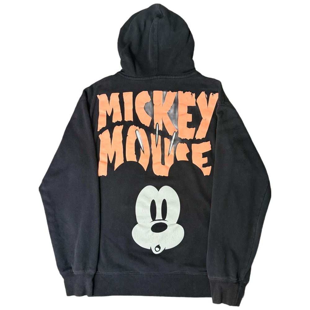 Disney Mickey Mouse Hoodie Sweatshirt Black Pullover Graphic Size Medium
